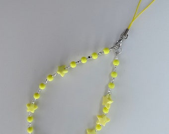 Yellow Star Bead Phone Charm