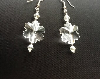 Crystal snowflake earrings