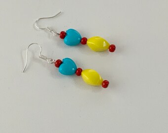 Bright Beaded Dangle Earrings