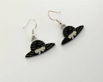 Pretty Black Hat charm Earrings
