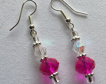 Pink dangly earrings