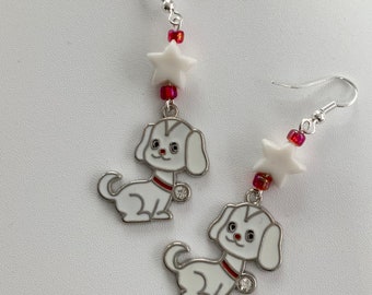 Pretty Little Dog Pendant Earrings