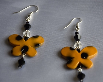 Large butterfly earrings