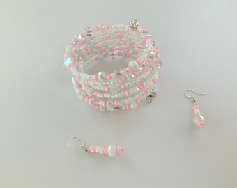 Pretty Heart Heart Memory Bracelet with Earrings
