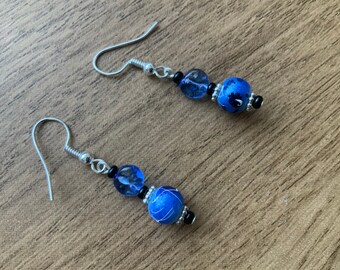 Pretty Blue Dangle Earrings