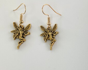 Pretty Gold Plated Fairy Charm Earrings