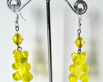 Yellow Gummy Bear Dangle Earrings
