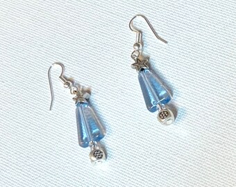 Blue Christmas Fairy Earrings