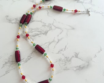 Red Glass Bead Necklace