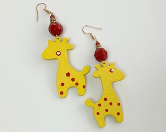 Fun Novelty Giraffe Dangly Earrings