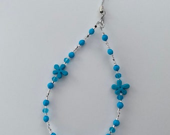 Blue Splash Bead Phone Charm