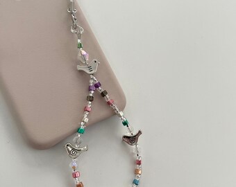 Pretty Bird Bead Phone Charm