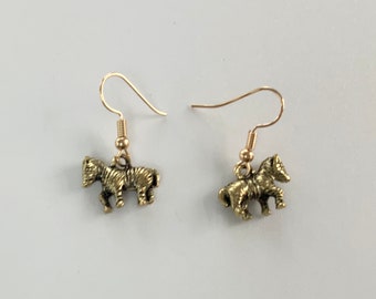 Little Gold Plated zebra Charm Earrings