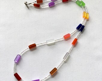 Multicoloured bead necklace