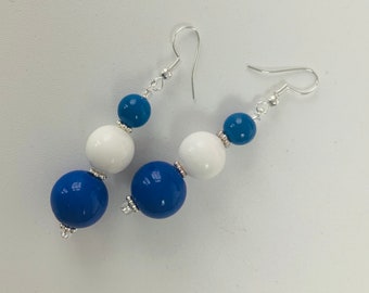 Blue Beaded Earrings