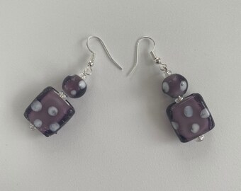 Purple Dotty Earrings