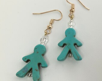 Turquoise People Dangle Earrings