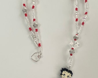 Red Dressed Betty Boop Pendant Necklace