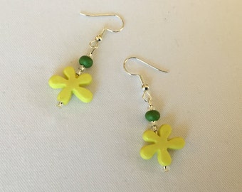 Bright Yellow Flower Earrings