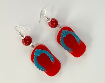 Bright Red Flip-Flop Earrings