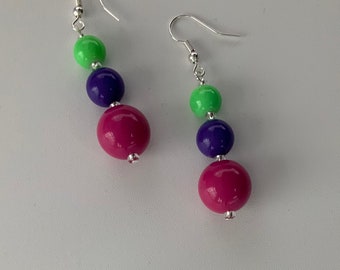 Colourful Bright Bead Earrings