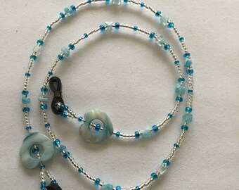 Blue beaded spectacle/glasses chain