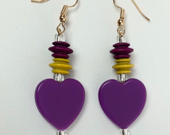 Purple Heart Earrings
