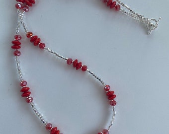 Red and Sparkle Bead Necklace