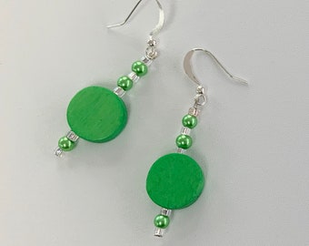 Bright Green Dangle Earrings