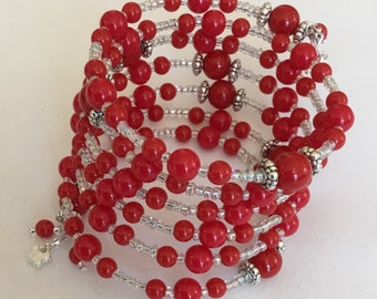 Butterfly charm Red Memory Bracelet