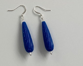 Bright Blue Dangly Earrings