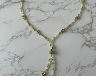 Butterfly Bead Green Necklace
