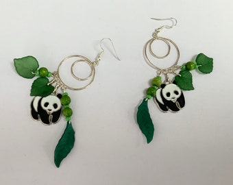 Dangly Panda Earrings