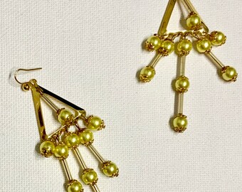 Bright Yellow Dangly Earrings