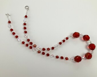 Bright Red Chinky Bead Necklace