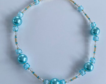 Chunky Blue Beaded Necklace