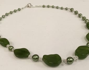Chunky Green beaded necklace