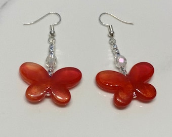 Red Butterfly Earrings