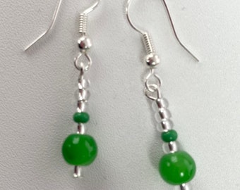 Bright Green Dangle Earrings
