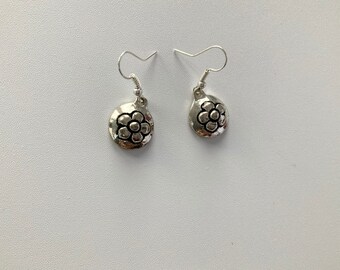 Silver flower Charm Earrings