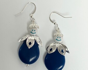 Blue Bead Fairy Earrings