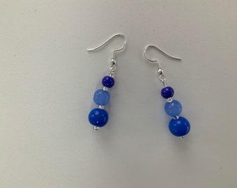 Blue Bead Earrings