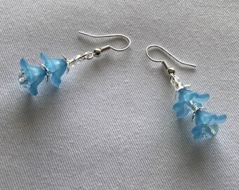 Blue flower earrings