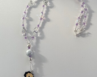 Purple Dressed Betty Boop Pendant Necklace