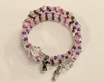 Pink and Purple Memory Bracelet