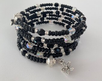 Black Bead Memory Bracelet