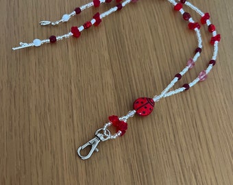 Ladybird and Red Bead Lanyard