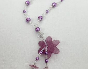 Purple flower necklace