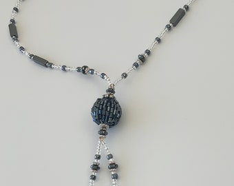 Pretty Grey Beaded Necklace