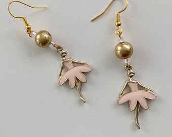 Pretty Pink Dancer Charm Earrings